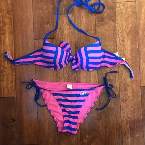 Gilly Hicks Striped Pink/Blue Bikini